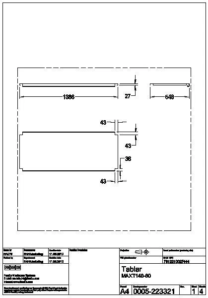 Ablage, MAXIMA, Edelstahl, für Untergestell, 1386x555 mm, MAXT140-60