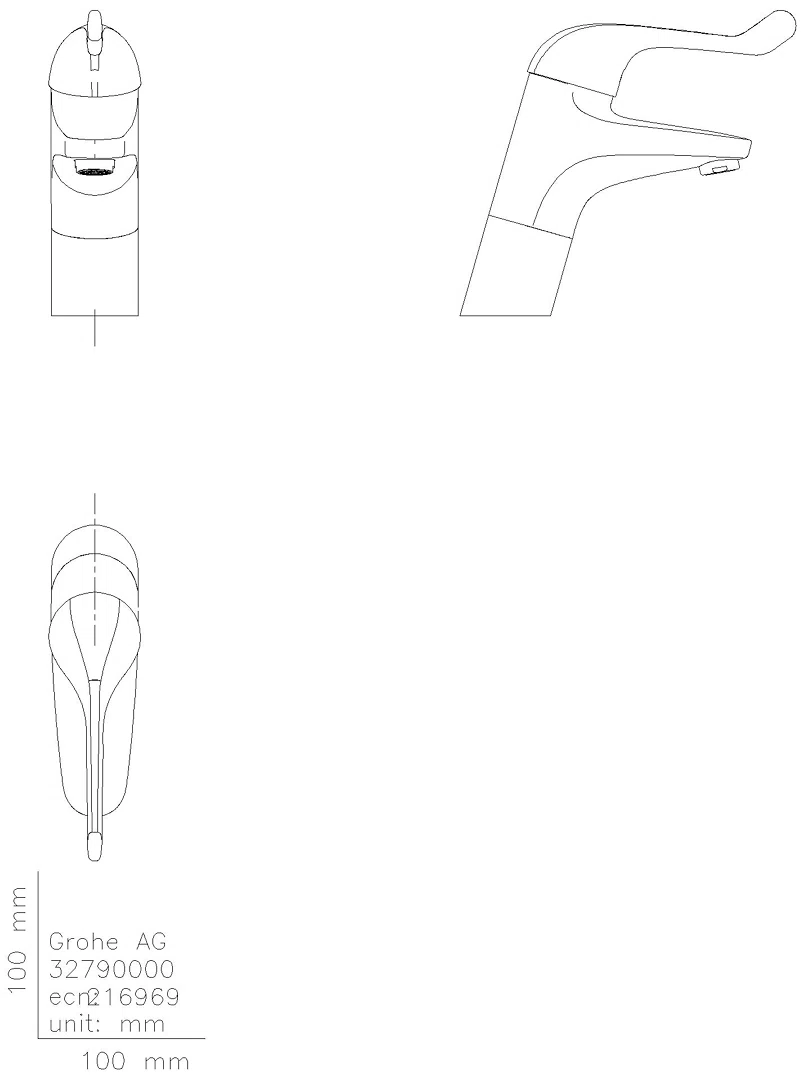 GROHE Sicherheitsmisch-WT-Batt. Eurosmart Care 32790 hoch glatter Körper chrom