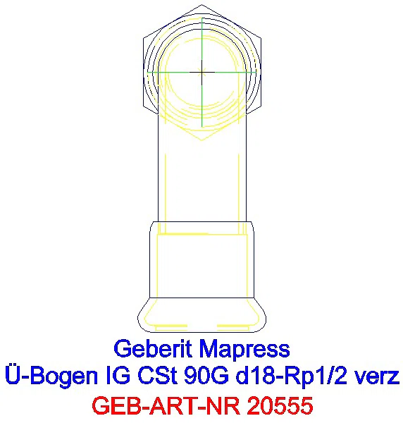 GE Mapress C-Stahl Übergangsbogen 90Gr mit IG d18-Rp1/2 verzinkt_20555_G
