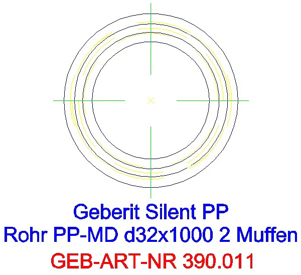 GE Silent-PP Rohr mit zwei Muffen d32x2 L:100cm_390.011.14.1_G