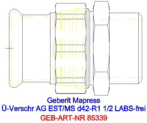 GE Mapress Edelstahl Übergangsverschr. mit AG (LABS-frei) d42-R1 1/2_85339_A