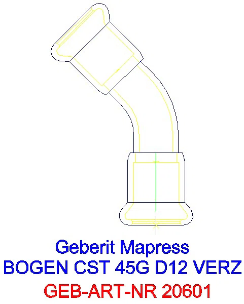 GE Mapress C-Stahl Bogen 45Gr d12 verzinkt_20601_A