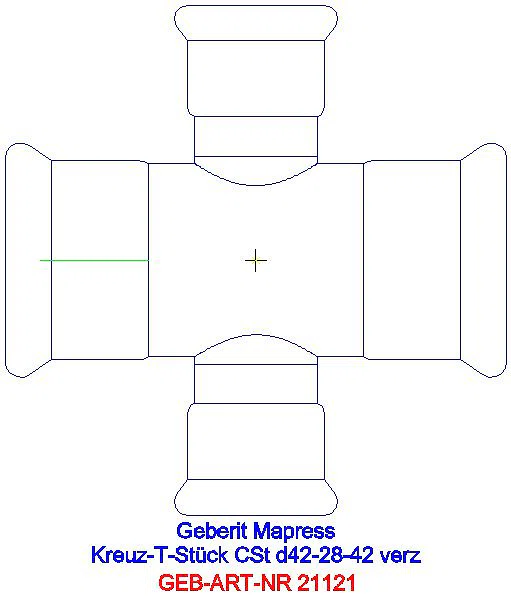 GE Mapress C-Stahl Kreuzstück reduziert d42-28-42_21121_A