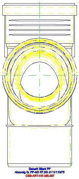 GE Silent-PP Bogenabzweigung 87,5Gr zweifach d110/110/75_390.567.14.1_L