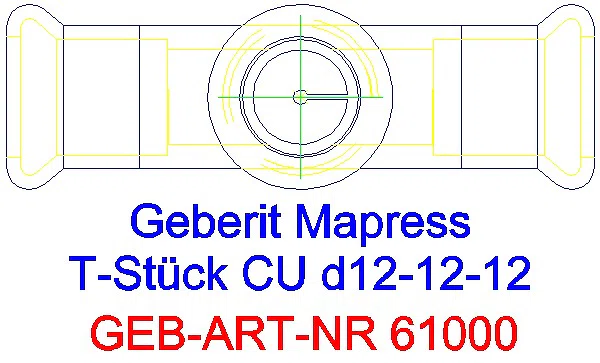 GE Mapress Kupfer T-Stück egal d12-12-12_61000_G