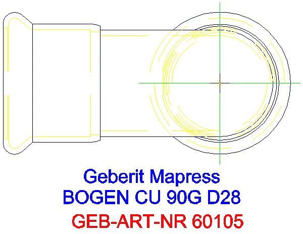 GE Mapress Kupfer Bogen 90Gr d28_60105_G