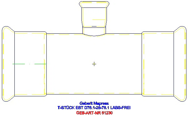 GE Mapress Edelstahl T-Stück reduziert (LABS-frei) d76,1-28-76,1_81230_A