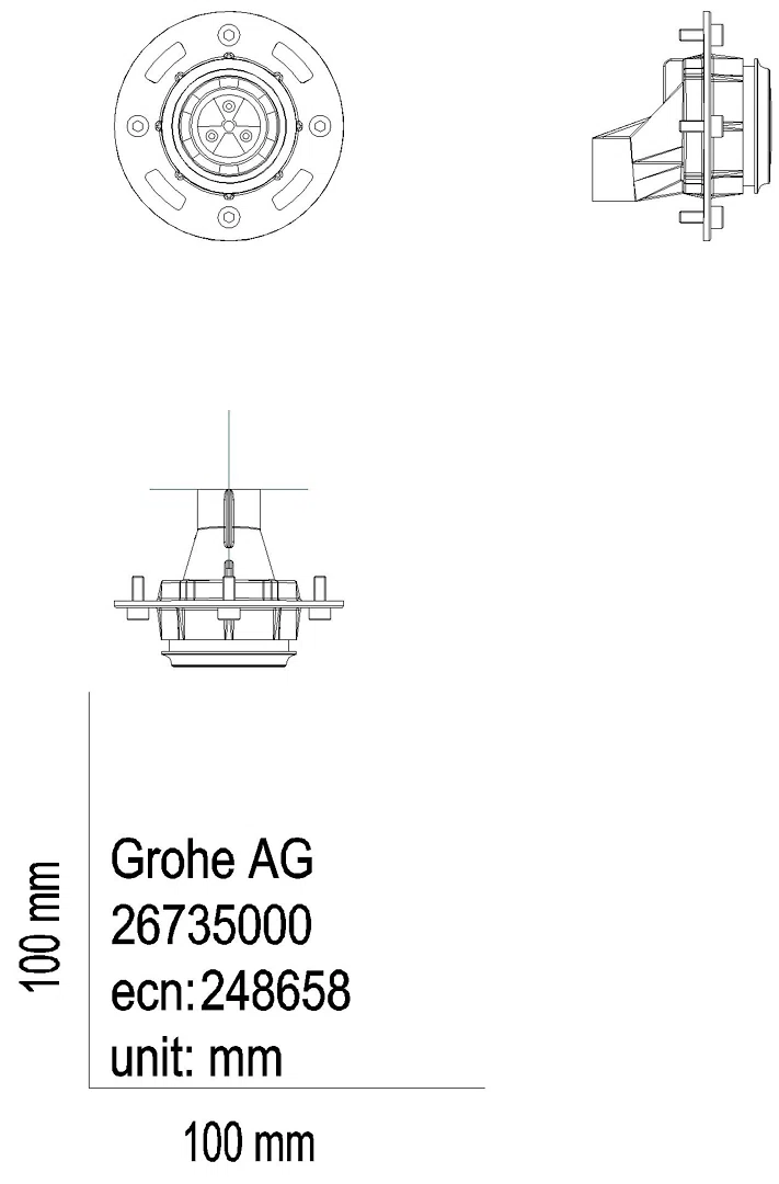 GROHE Deckenbr.Funktionseinheit RSH Aqua 104989 Sprühnebel supersteel