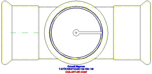 GE Mapress Edelstahl T-Stück egal (Gas) d108-108-108_34287_G