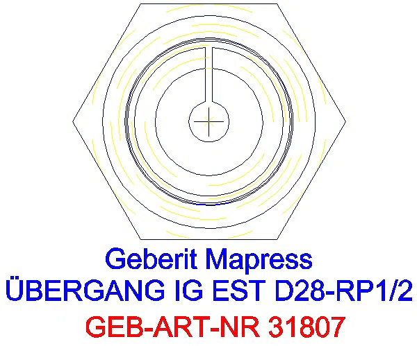 GE Mapress Edelstahl Übergang mit IG d28-Rp1/2_31807_L
