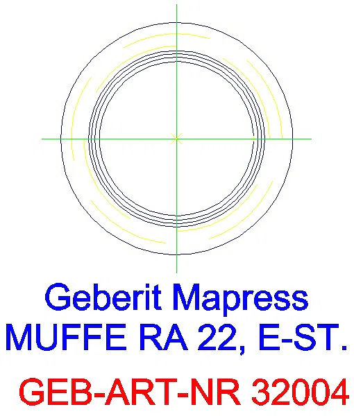 GE Mapress Edelstahl Muffe d22_32004_L