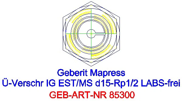 GE Mapress Edelstahl Übergangsverschr. mit IG (LABS-frei) d15-Rp1/2_85300_L
