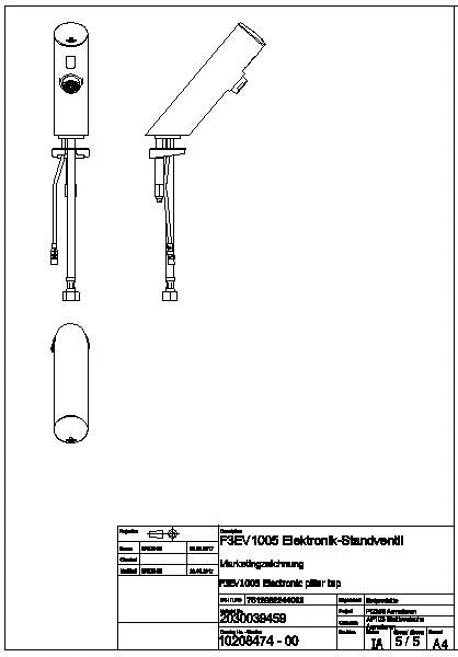 Standventil, F3, elek., o. Mischung, 6l, f. Netzteil, F3EV1005