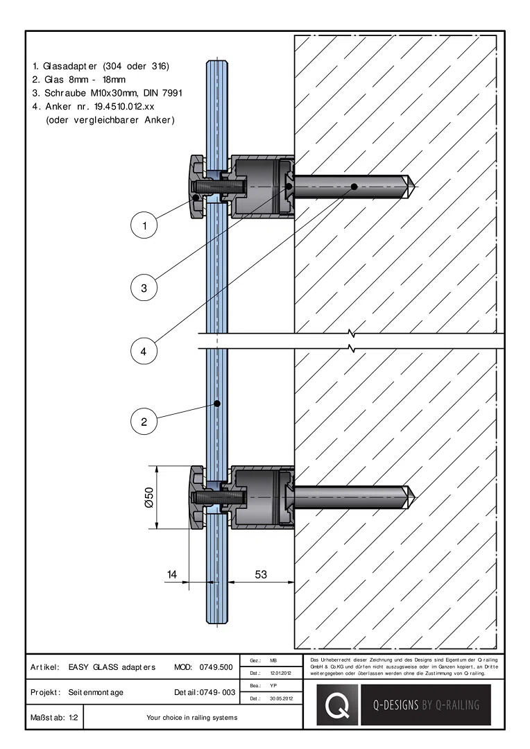 EASY GLASS adapters 0749-003