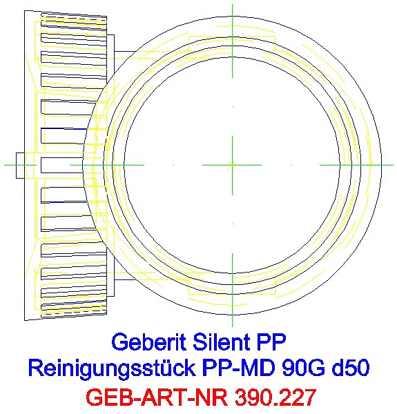 GE Silent-PP Reinigungsstück 90Gr mit runder Serviceöffnung d50_390.227.14.1_G