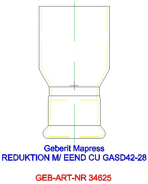 GE Mapress Kupfer Reduktion mit Einschubende (Gas blau) d42-22_34625_G