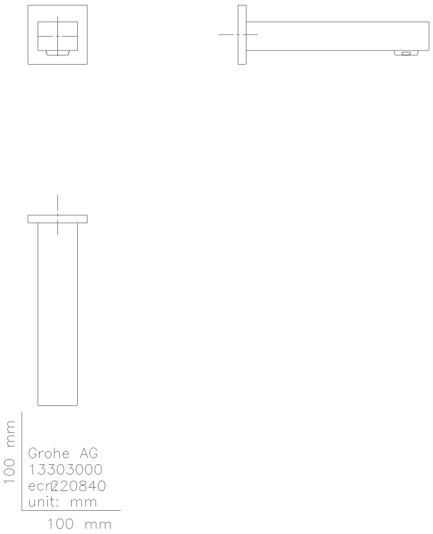 GROHE Wanneneinlauf Eurocube 13303 Ausladung 170mm supersteel