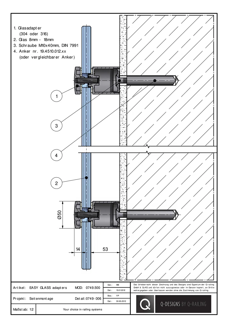 EASY GLASS adapters 0749-006