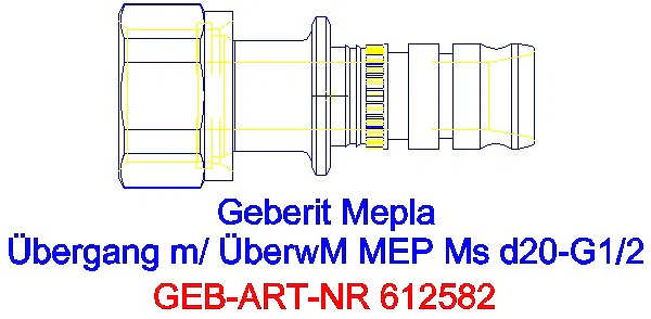 GE Mepla Anschluss mit Überwurfmutter d20-G1/2_612.582.22.5_A