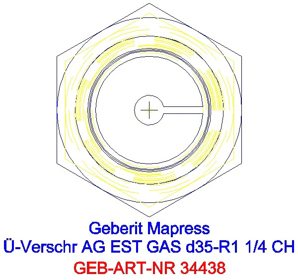 GE Mapress Edelstahl Übergangsverschr. mit AG (Gas) d35-R1 1/4_34438_L
