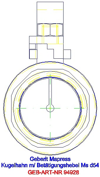 GE Mapress Kugelhahn mit Betätigungshebel Ms d54_94928_L