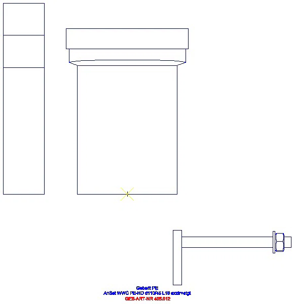 GE Anschlussset für Wand-WC PE d110/45 mit Befestigungsmat. etagiert_405.012.00.1_L