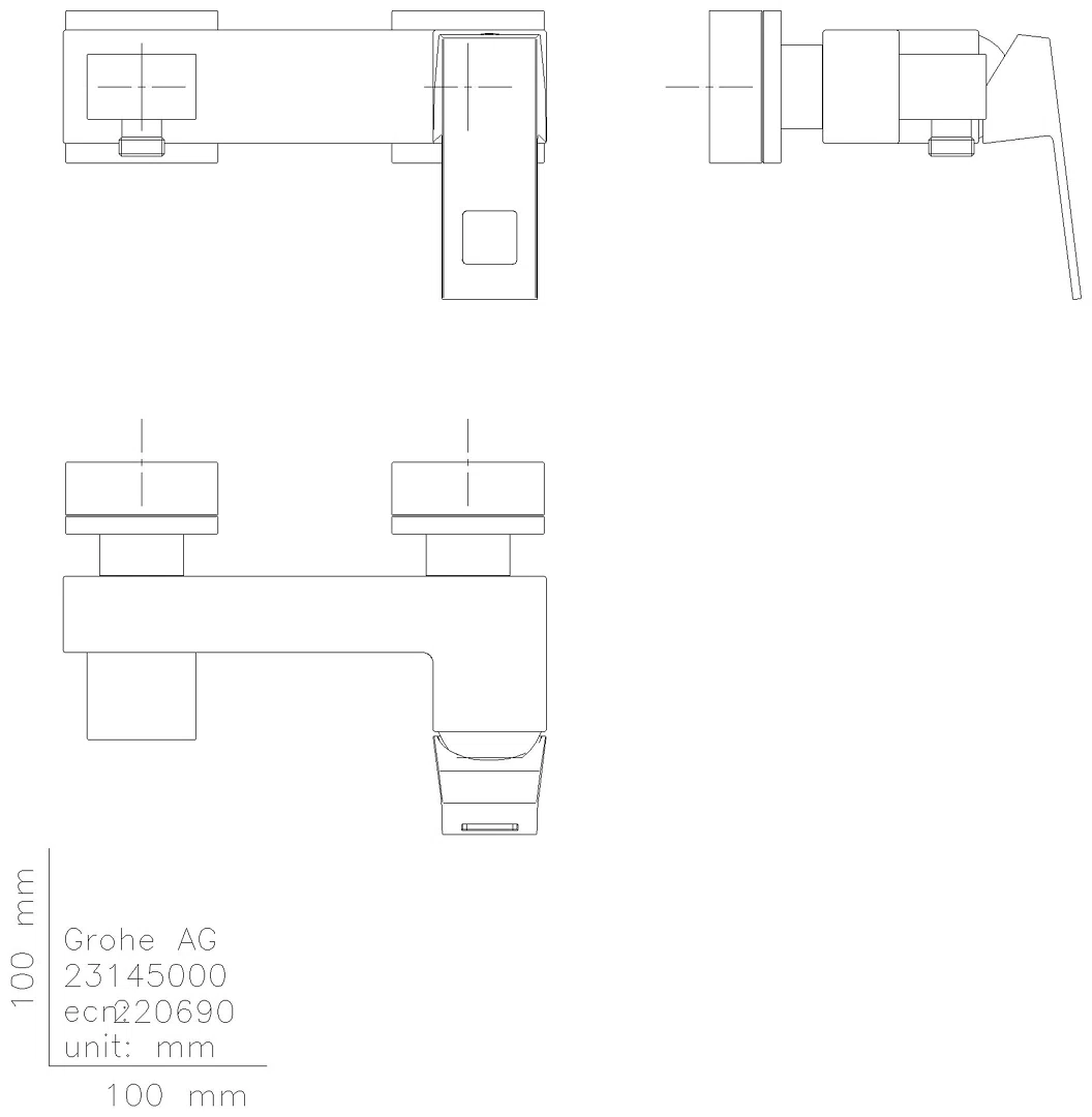 GROHE EH-Brausebatterie Eurocube 23145 Wandmontage eigensicher supersteel
