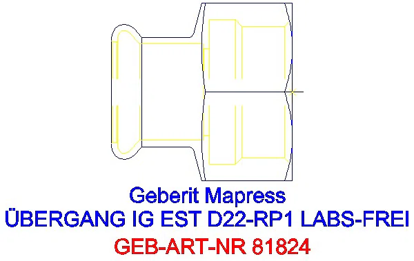 GE Mapress Edelstahl Übergang mit IG (LABS-frei) d22-Rp1_81824_A