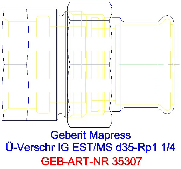 GE Mapress Edelstahl Übergangsverschr. mit IG d35-Rp1 1/4_35307_G