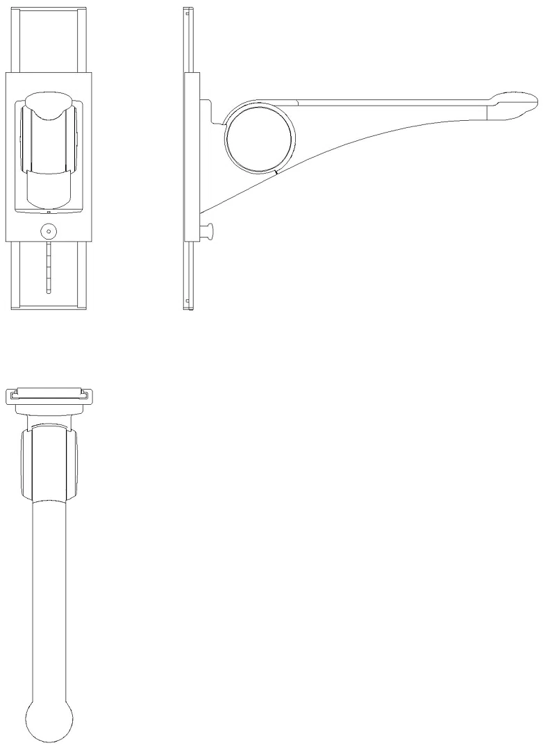 HEWI Stützklappgriff Premium,600 mm mit Höhenverstellung anthr hgl-atm