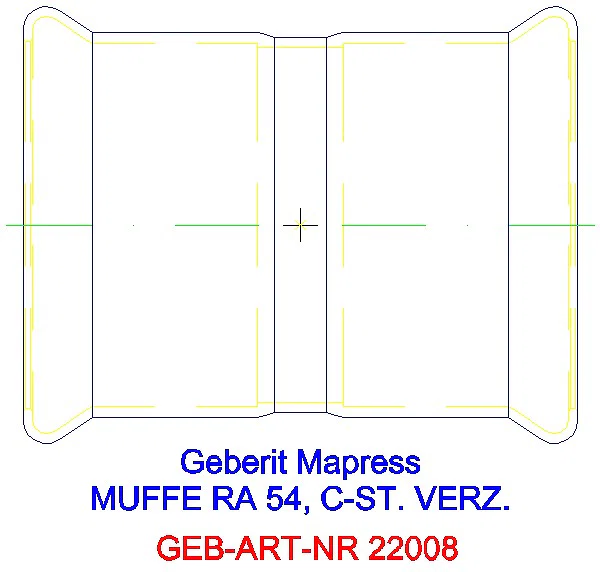 GE Mapress C-Stahl Muffe d54 verzinkt_22008_G