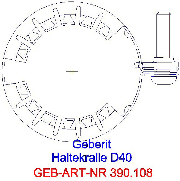 GE Silent-PP Haltekralle d40_390.108.14.1_L