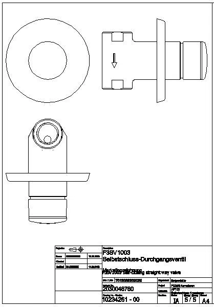 Durchgangsventil, F3, hydraulisch, o. Mischung, Unterputz, waschen, F3SV1003