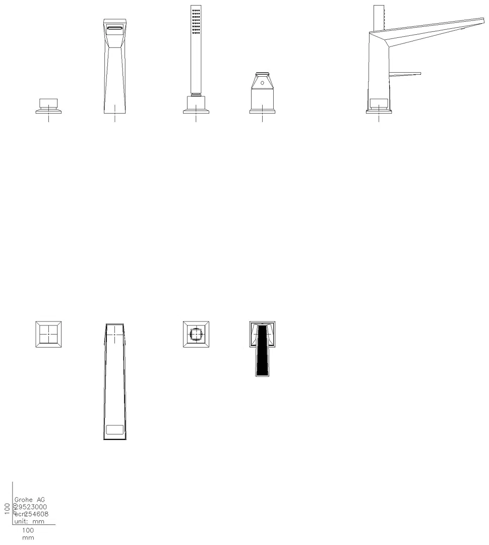 GROHE 4L-Wannenkomb. Allure Brilliant PC 29523 Gr. Rändelstruktur hard graph. gb.