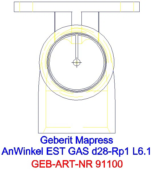 GE Mapress Edelstahl Anschlusswinkel 90Gr für Gaszähler d28-Rp1_91100_G