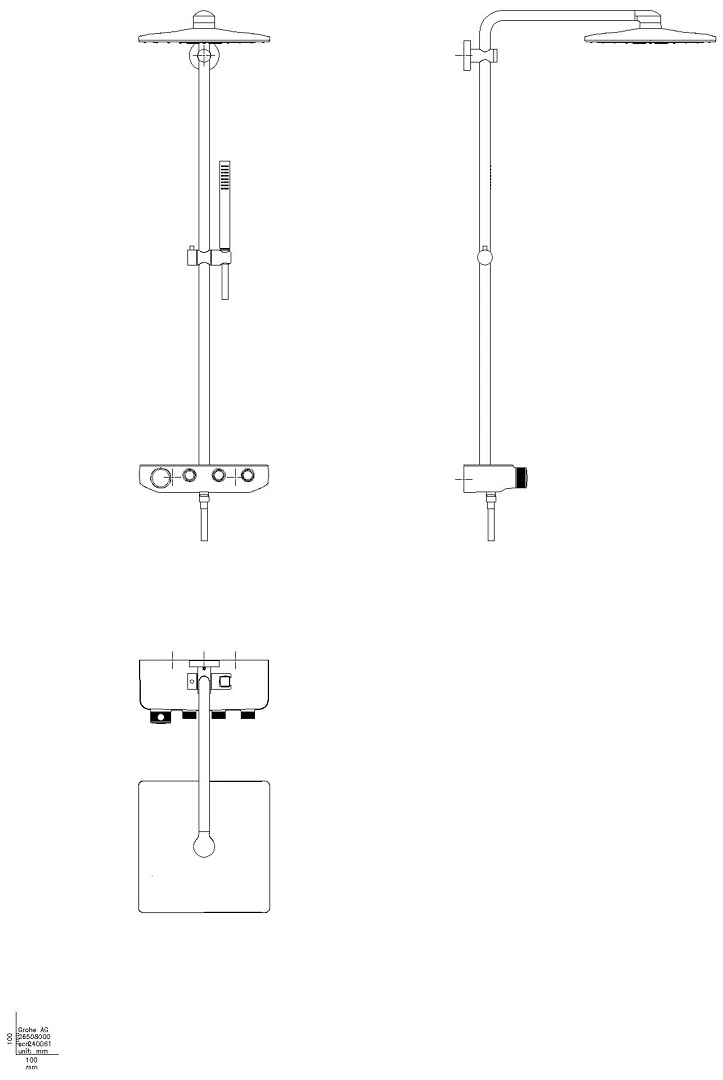 GROHE Duschsystem Euphoria SmartControl 310 Cube Duo 26508 mit THM hard graphite