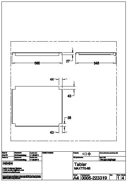 Ablage, MAXIMA, Edelstahl, für Untergestell, 686x555 mm, MAXT70-60