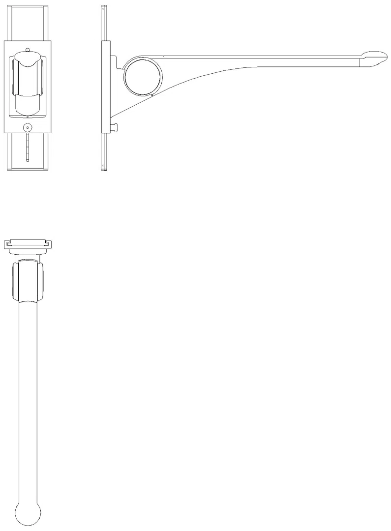HEWI Stützklappgriff Premium,900 mm mit Höhenverstellung anthr hgl-wem