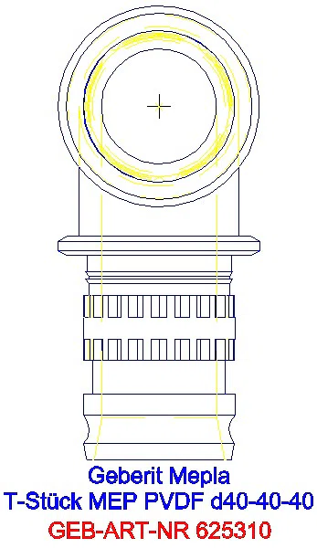GE Mepla T-Stück egal PVDF d40-40-40_625.310.00.5_L