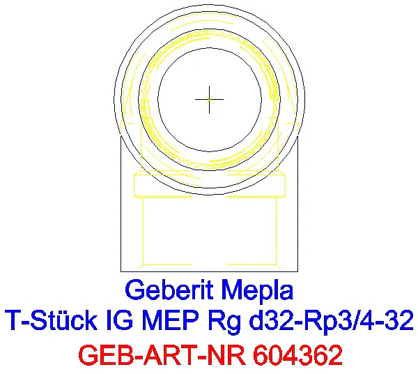 GE Mepla T-Stück mit IG Rg d32-Rp3/4-32_604.362.00.5_L