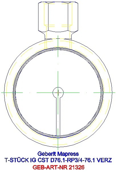 GE Mapress C-Stahl T-Stück mit IG d76,1-Rp3/4-76,1 verzinkt_21326_L
