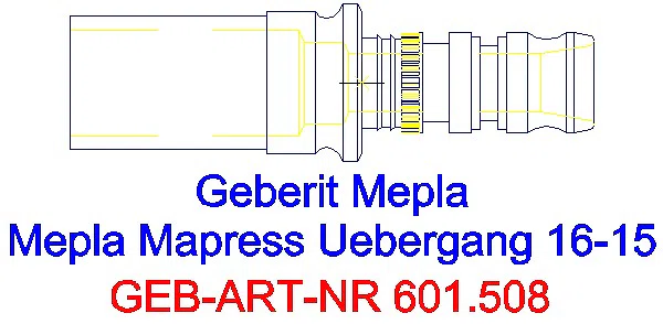 GE Mepla Übergang auf Mapress mit Einschubende Rg d16-15_601.508.00.5_A