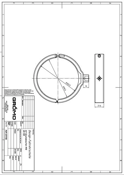 GRÖMO ALUSTAR Design-Fallrohrschelle - SX - Sonderfarbe ø100 mit Gewindemutter M10, #Art.Nr. 83940
