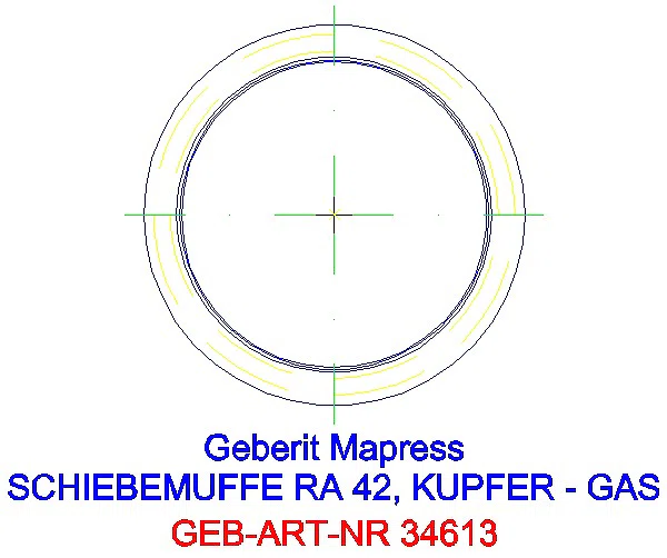 GE Mapress Kupfer Schiebemuffe Gas d42_34613_L