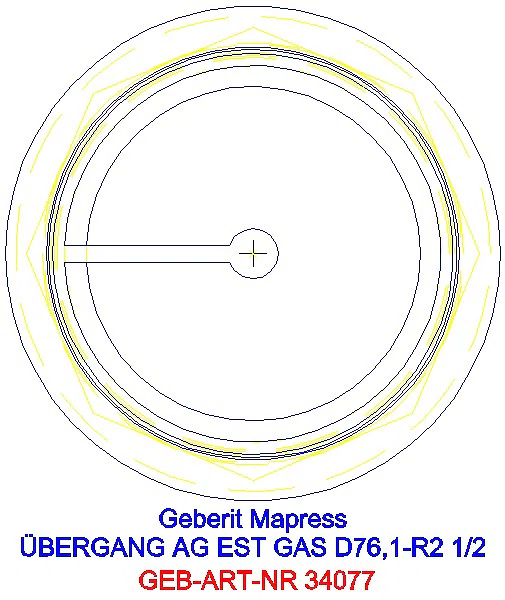 GE Mapress Edelstahl Übergang mit AG (Gas) d76.1-R2 1/2_34077_L