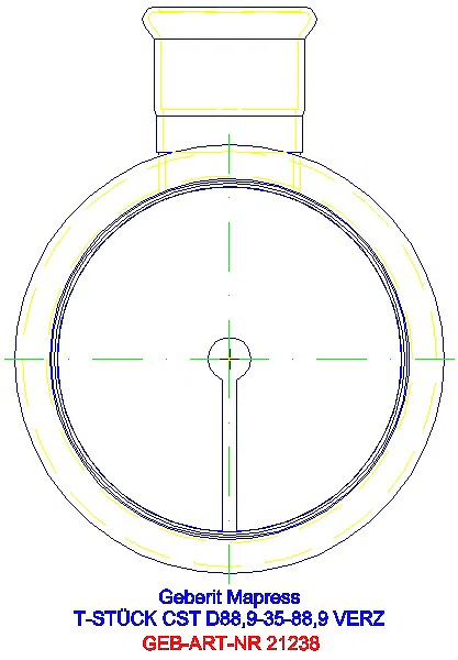 GE Mapress C-Stahl T-Stück reduziert d88,9-35-88,9 verzinkt_21238_L