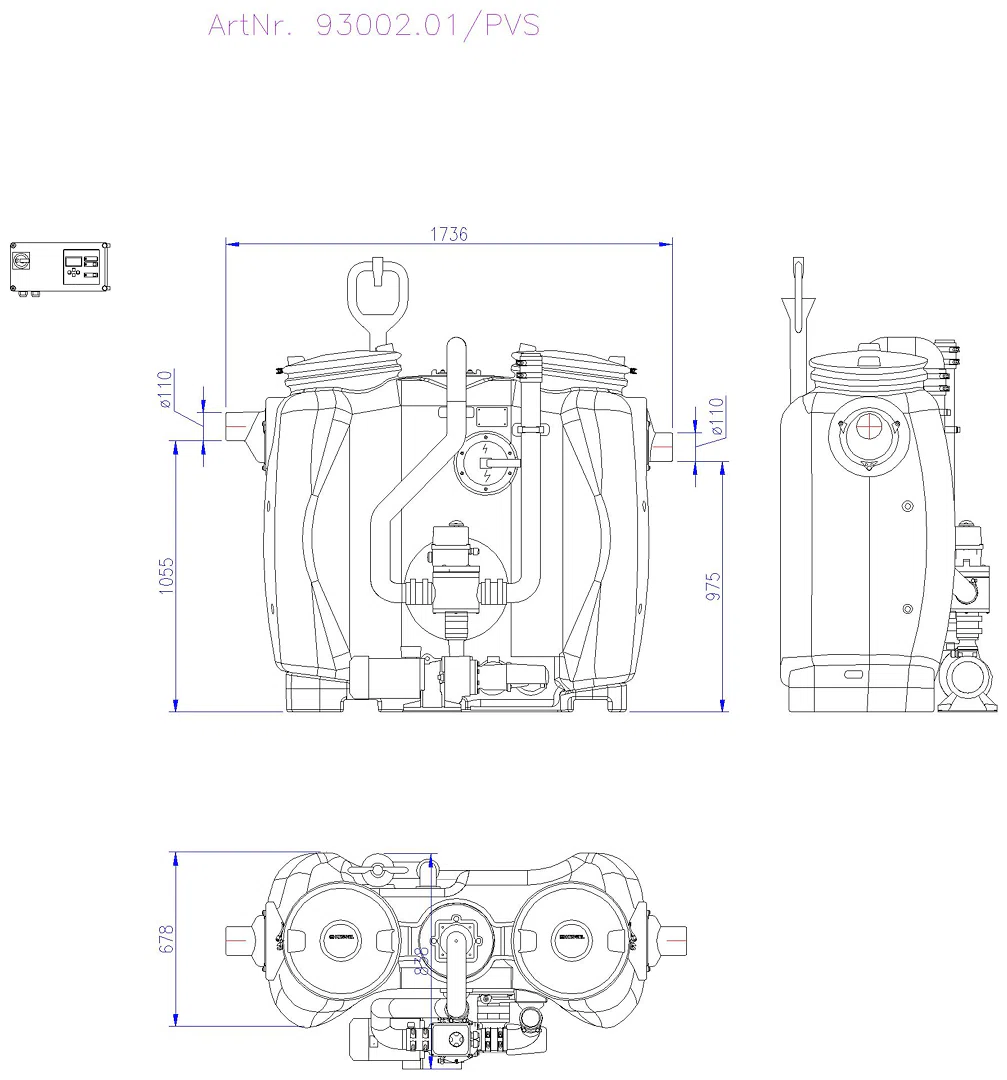 KESSEL-Fettabscheider EasyClean free NS 2, Auto Mix & Pump, SonicControl