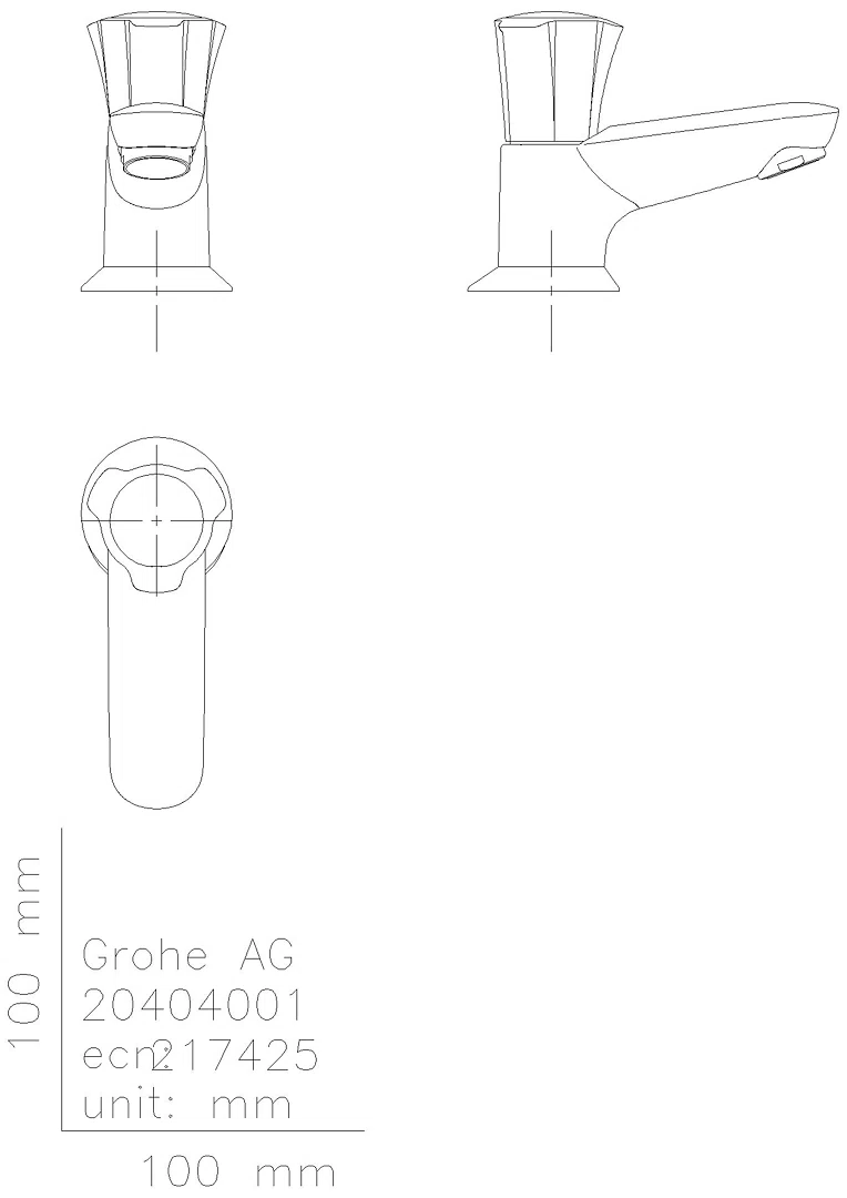 GROHE Standventil Costa 20404_1 DN15 Markierung blau Gussauslauf chrom
