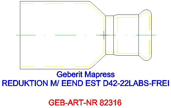 GE Mapress Edelstahl Reduktion mit Einschubende (LABS-frei) d42-22_82316_L