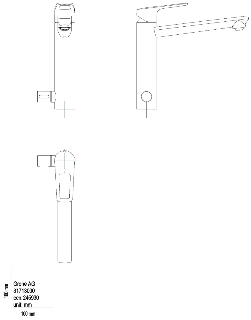 GROHE EH-Spültischbatterie BauLoop 31713 mittelhoher Absperrventil chrom